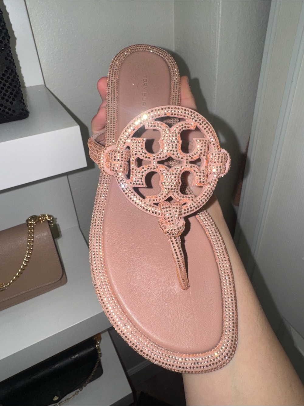 Tory Burch Pink Mauve Miller Crystal Sandal